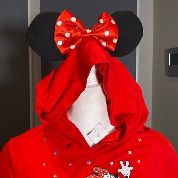 Kids Disney Minnie Mouse Dress with Hood Red White & Blue Size XXL NEW - Picture 4 of 12